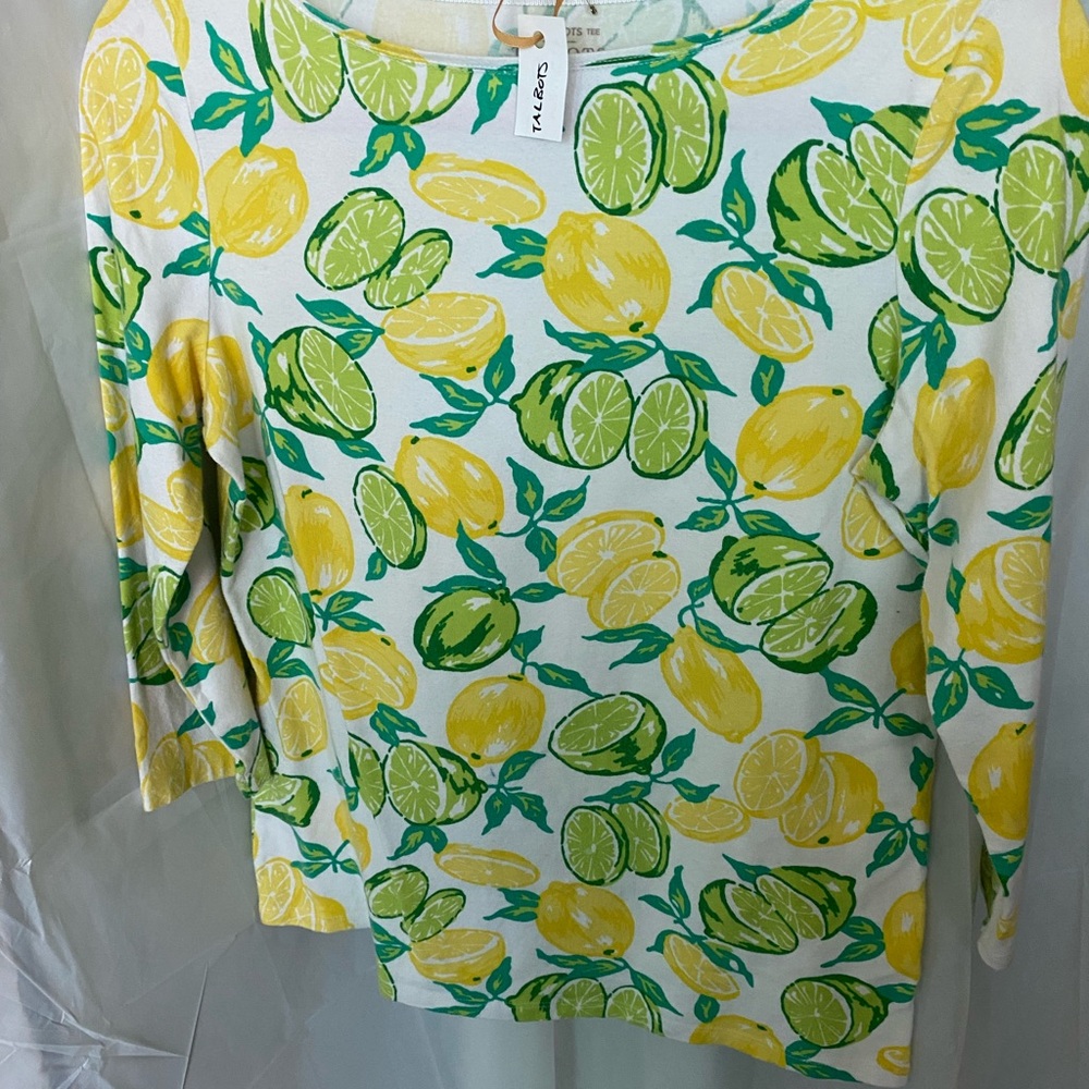 Talbots Lemon Print Women's Top